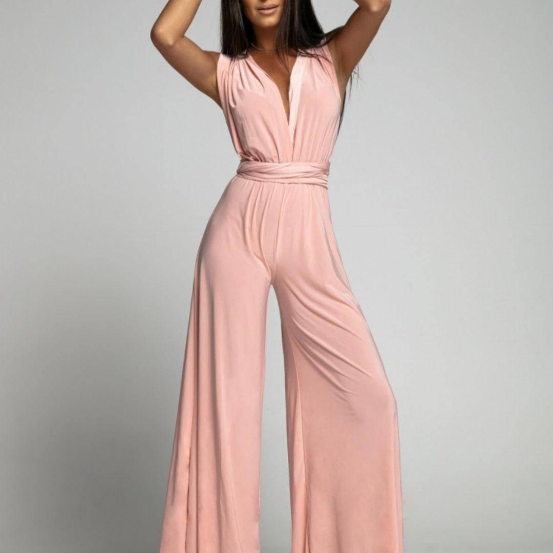 Deep V-neck Sleeveless Backless Siamese Suit-2