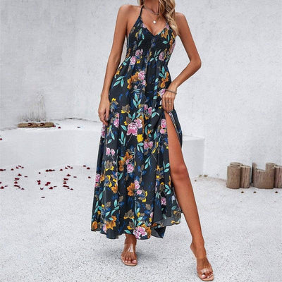 Flowy Spaghetti Strap Maxi Dress-7