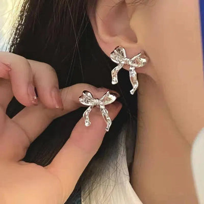 Bow Earrings Simple Style Fashionable And Versatile Earrings-7