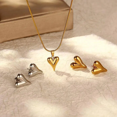 Retro Heart-shaped Necklace Stainless Steel Personalized Love Necklace For Women's Jewelry Valentine's Day-4