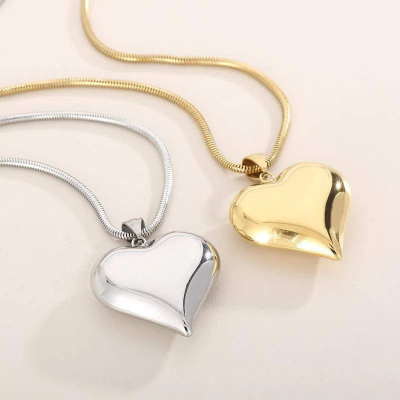 Gold Sliver Hollow Heart-shaped Necklace Ins Simple Versatile Personalized Love Necklace For Women's Jewelry Valentine's Day-1