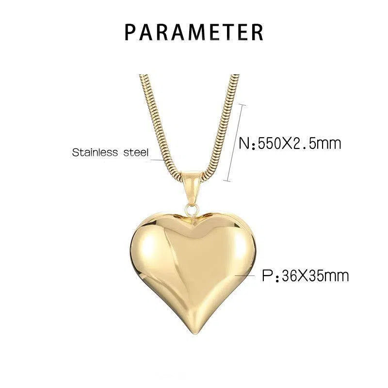 Gold Sliver Hollow Heart-shaped Necklace Ins Simple Versatile Personalized Love Necklace For Women's Jewelry Valentine's Day-6