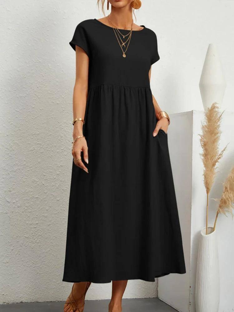 Stylish Comfy Cotton Dresses for Every Occasion-Black-8