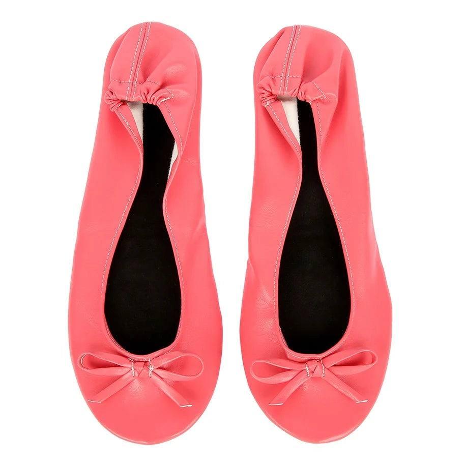 Elegant Satin Ballet Flats with Matching Pouch-15