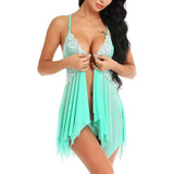 Erotic lingerie fun pajamas dress-Green-6