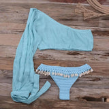 European and American beach bikini split shell suit-SkyBlue-4