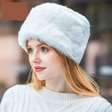 European And American Fashion Warm And Cold Rabbit Fur Hat-White-6