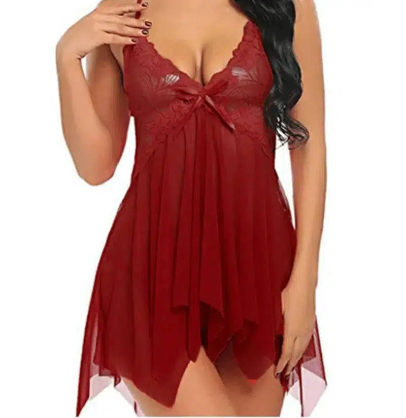 European and American Foreign Trade Sexy Lingerie Sexy Lace-Red-2