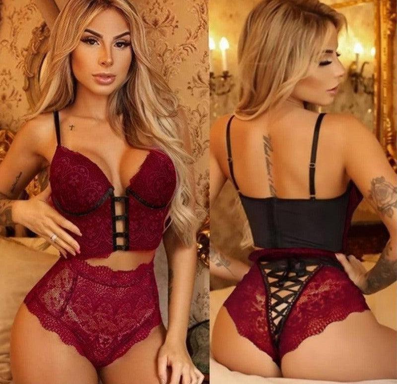 Elegant European Sexy Lingerie Collection-Red-3