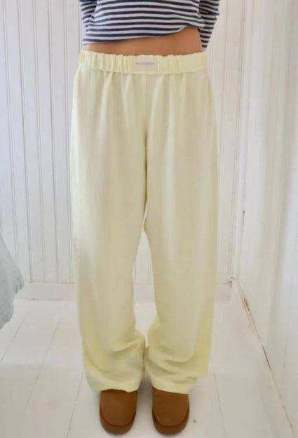 Fashion Casual Striped Trousers Summer Wide Leg Pants Men-Light yellow-8