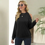 Fashion Lace Panel Sexy Shoulder Drop Casual European And-Black-1