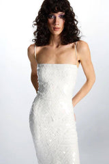 Whimsical Dress with Shells for Every Occasion-Milky White-9