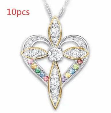 Fashion Love Heart Shaped Cross Pendant-Loveheartshapedcross-4