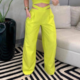 Chic Backless Suit in Vibrant Yellow-7