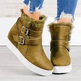 Flat Short Boots Women Fashion Casual-Green-2