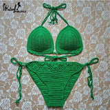 Handmade Crochet Bikini Bikini, Europe and the United-Green-8