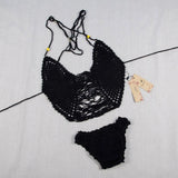 Handmade Crochet sexy bikini, Europe and America beach-Black-5