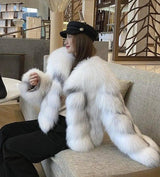 High End Marble Fox Fur Coat-3