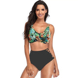 High-Waist Hollow Swimsuit Gathered Bikini European-Color-2