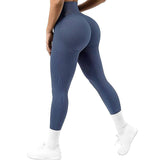 High Waist Seamless Leggings Threaded Knitted Fitness Pants Solid Women's Slimming Sports Yoga Pants Elastic Running Sport Leggings-5