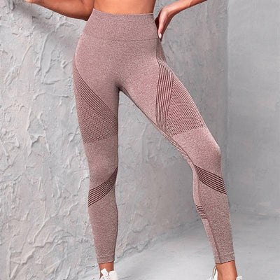 High Waist Seamless Yoga Pants Women's Solid Color Dot Striped Print Butt Lifting Leggings Fitness Running Sport Gym Legging Outfits-9