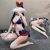 Huahua's Large Size Lingerie Bow Cute Soft Girl Student-Softgirlsuitlacenetstoc-3