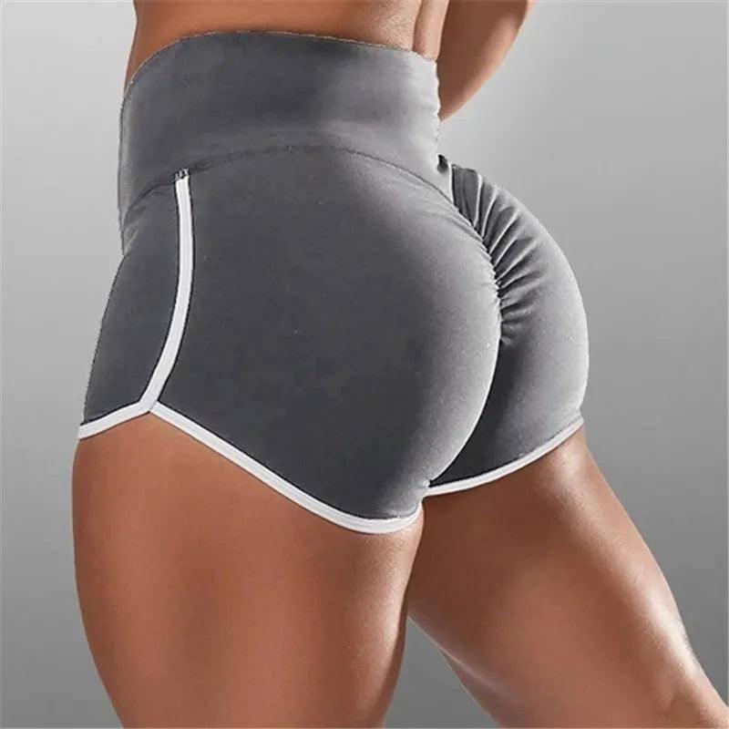 Sports Shorts High Waist Shorts-gray-1