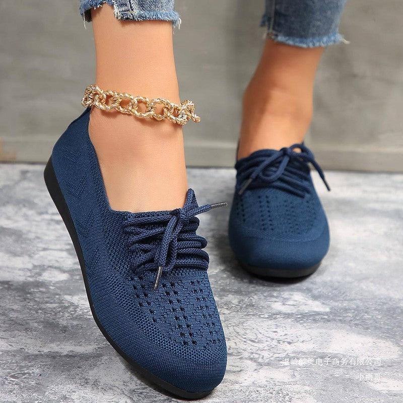 Lace-up Flats Women Fashion Breathable Lazy Shoes-2