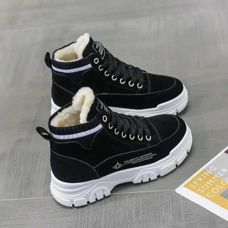 Ladies Casual Shoes Lace-up Fashion Sneakers Platform Snow-2