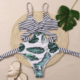 Leaf Print Bikini European And American Bikini-1