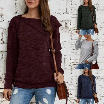 Loose Round Neck Button Thick Sweater Sweater-7