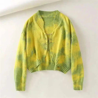 All-match crop top-Yellow green-5