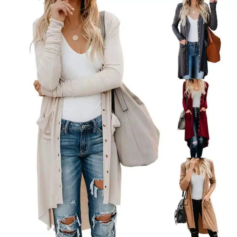 Women's Long Sleeve Open Front Cardigan-1