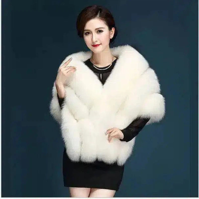 Autumn and winter new fox fur silver fox imitation fur coat-White-4