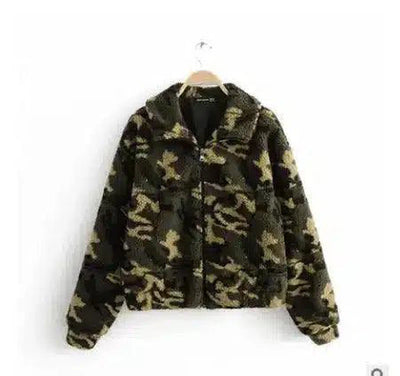 Autumn and winter warm lamb hair pocket cotton coat cotton-Army green-4