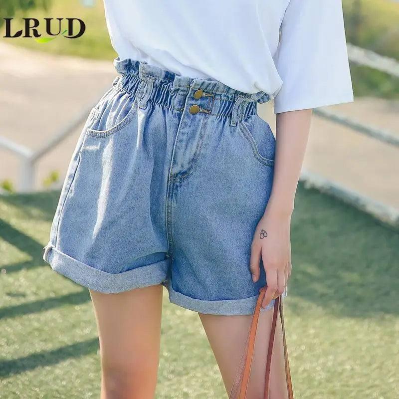 LOVEMI - Lovemi - Calyx elastic waist denim shorts female summer