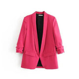 LOVEMI - Lovemi - Candy-colored sleeve pleated blazer