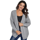 LOVEMI - Lovemi - Cardigan Bat Long Sleeve Ribbed Knit Plus Size