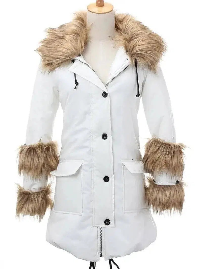 LOVEMI - Lovemi - Casual Women Hooded Long Outwear Fur Collar Long