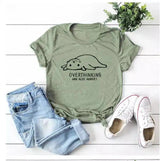 Funny Slogan Casual T-Shirt Unisex-Army Green-8