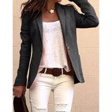 Women's Casual Blazer Jacket Slim Fit-Black-3