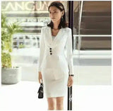 Elegant Formal Pants for Women - 3 Piece Suit-White skirts-2