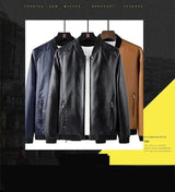 LOVEMI - Lovemi - Fashion Trend Stand Collar Long Sleeve Leather