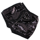 Female sequin shorts-Blacksilver-19