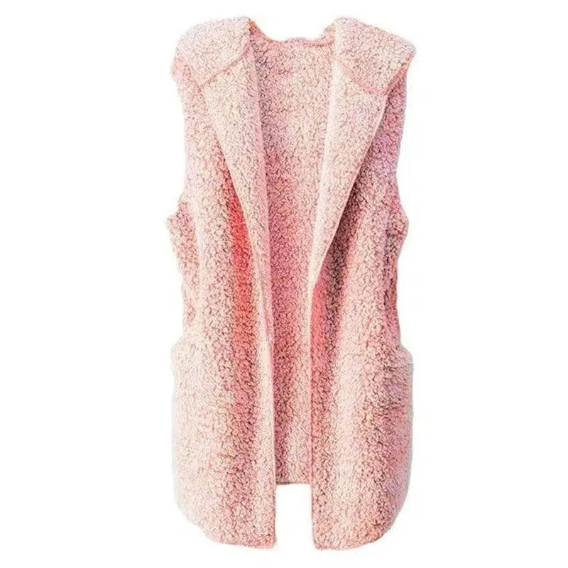 Fleece plush vest-Pink-1