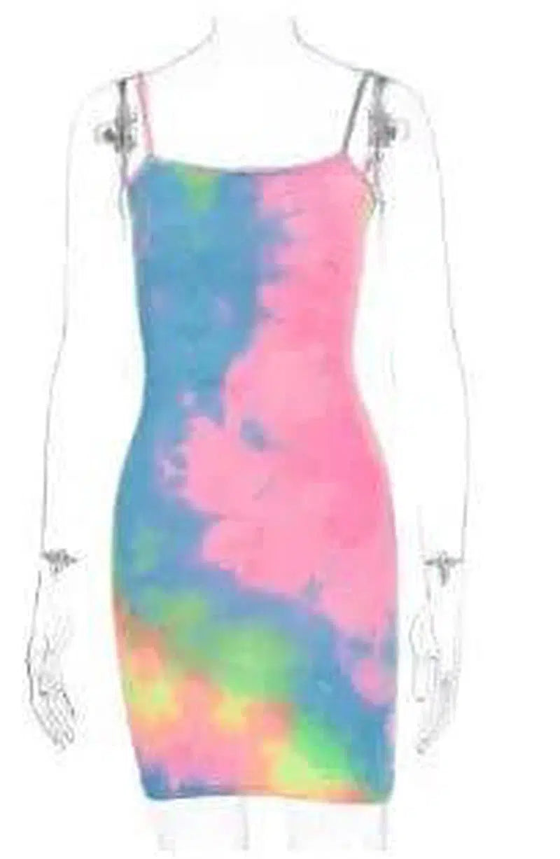 Fluorescent Camouflage Sling Dress-Colour-18