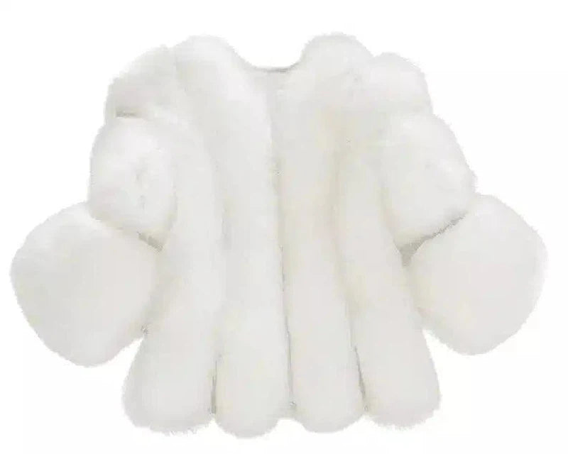 Luxurious Fox Fur Jacket for Stylish Comfort-White-2