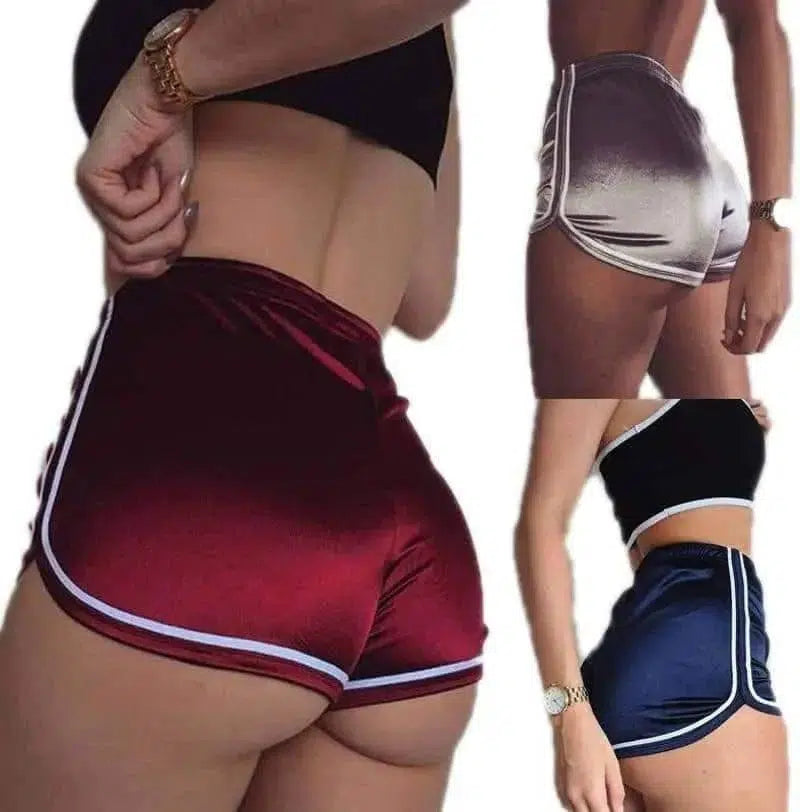 High Waist Casual Booty Shorts-Silver-13