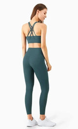 High Waist Sports Slim Fitness Yoga Pants-Deep Jade suit-14