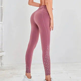 High-waisted peach butt yoga pants-Pink-4